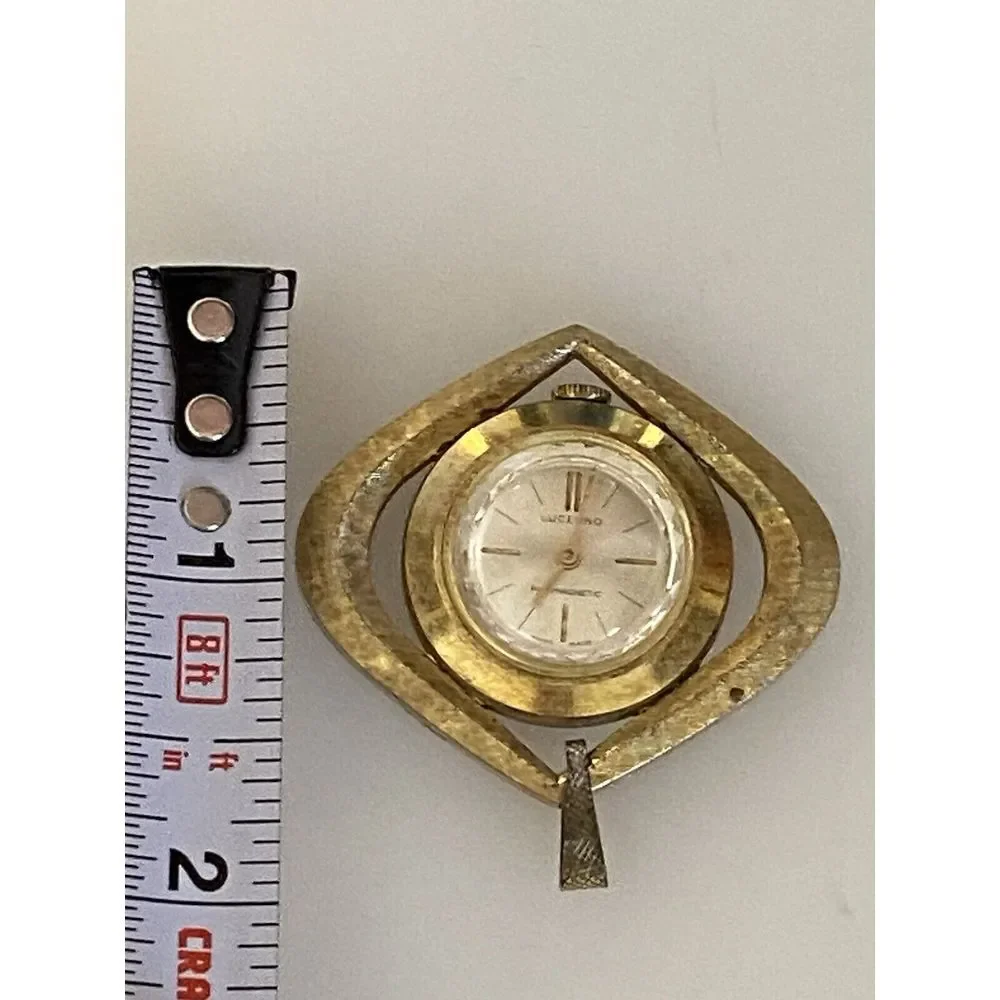 Vintage Mechanical Gold‎ Tone Lucerne Ladies Pendant Watch Faceted Swiss Made